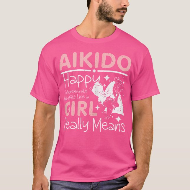 Aikido Slå som en flicka T Shirt (Framsida)