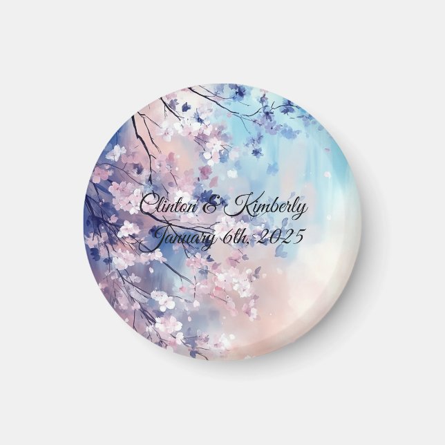 Aiko Anpassade Bröllop Keepsaké - Spara datum Magnet (Framsidan)