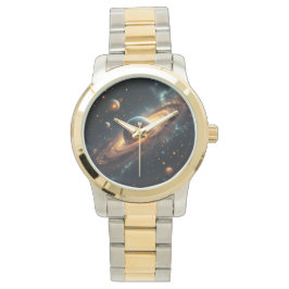 AiKo Beats™ Celestial Tempo – Gradient Phase Gold Armbandsur