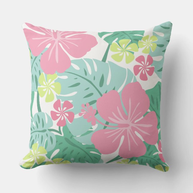 Ailani Hawaiian Hibiscus Tropisk - Reversibel Kudde (Framsida)