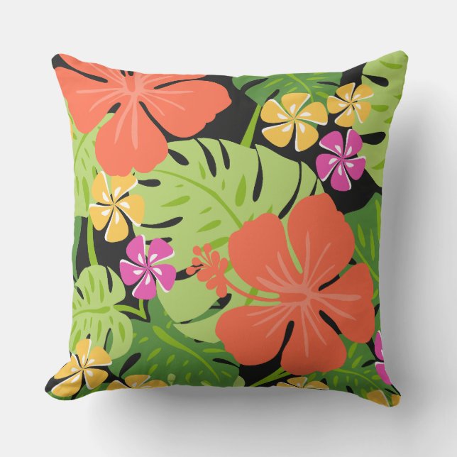Ailani Hawaiian Hibiscus Tropisk - Reversibel Kudde (Framsida)