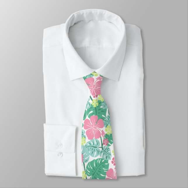 Ailani Hawaiian Hibiscus Tropisk - Rosa och Mint Slips (Bunden)
