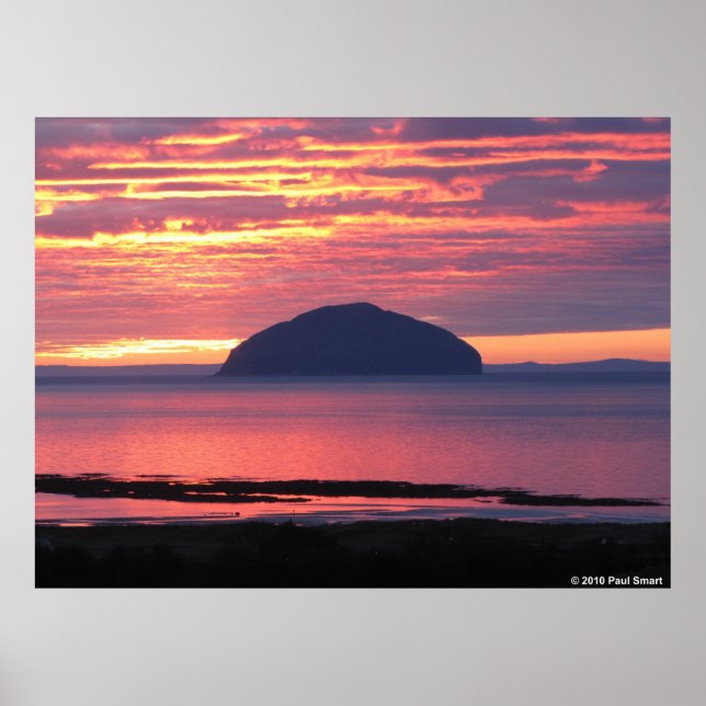 Ailsa Craig Sunset poster (Framsidan)