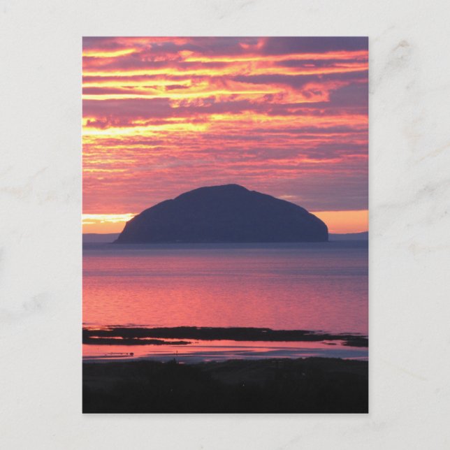 Ailsa Craig Sunset Vykort (Framsida)