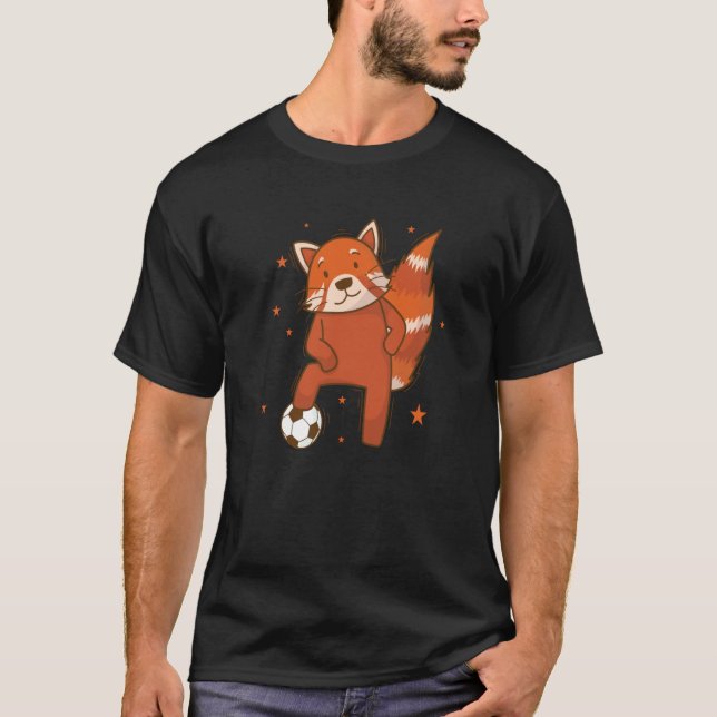 Ailuridae spelar fotboll Björn Katt Bambu T Shirt (Framsida)
