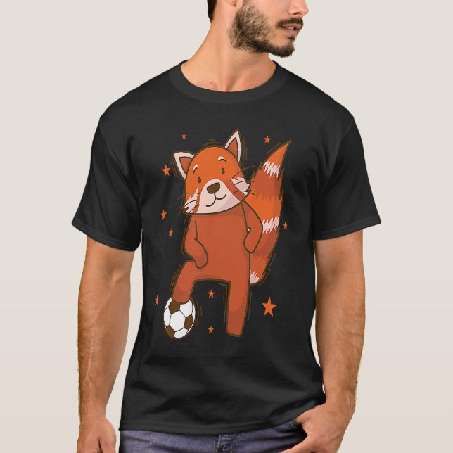Ailuridae spelar fotboll Björn Katt Bambu T Shirt (Framsida)