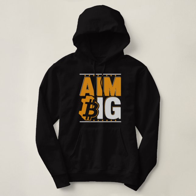 Aim Big Crypto Cryptocurrency Blockchains Bitcoin T Shirt (Design framsida)