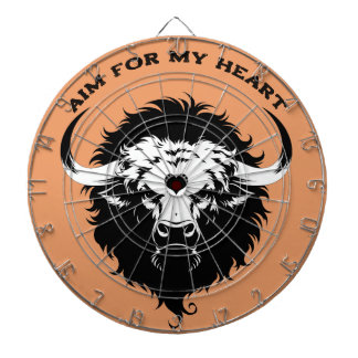 AIM FOR MY HEART Buffalo Bull Funny Couples Gift Darttavla