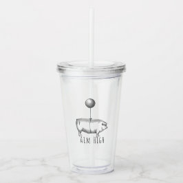 Aim High Cute Pig and Balloon Inspirational Take Away Mugg