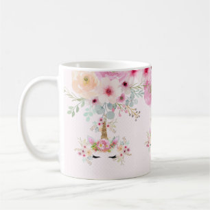 AIM HIGH Rosa Guld Glitter Unicorn Ansikte Girls Kaffemugg