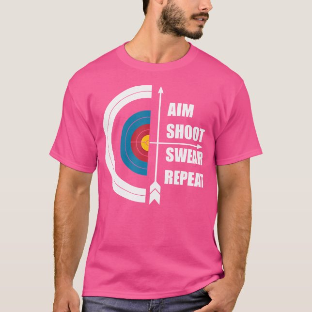 Aim Shoot eller Repeat Hunter Archery T Shirt (Framsida)