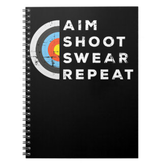 Aim Shoot Swear Repeat Archery Costume Archer Gift Anteckningsbok