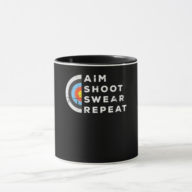 Aim Shoot Swear Repeat Archery Costume Archer Gift Mugg (Center)