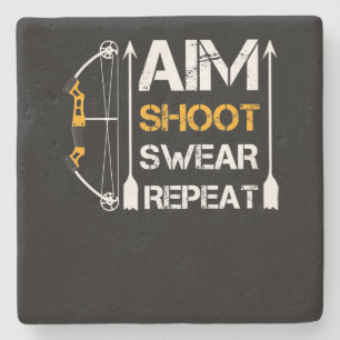 Aim Shoot Swear Repeat Archery Hobby Stenunderlägg