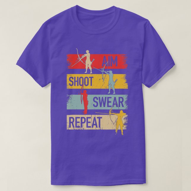 Aim Shoot Swear Repeat Archery Quote Essential T Shirt (Design framsida)