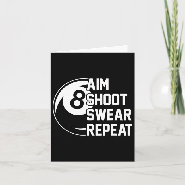Aim Shoot Swear Repeat Funny Bassäng Kort (Framsida)