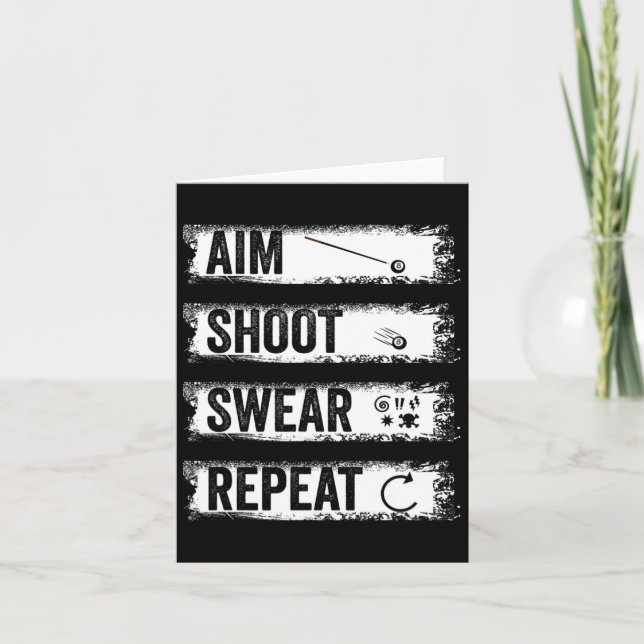 Aim Shoot Swear Repeat Funny Billiards 8-boll Bass Kort (Framsida)