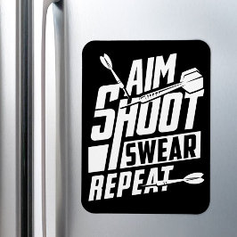 Aim Shoot Swera Repeat - Funny Dart Fläkt Magnet