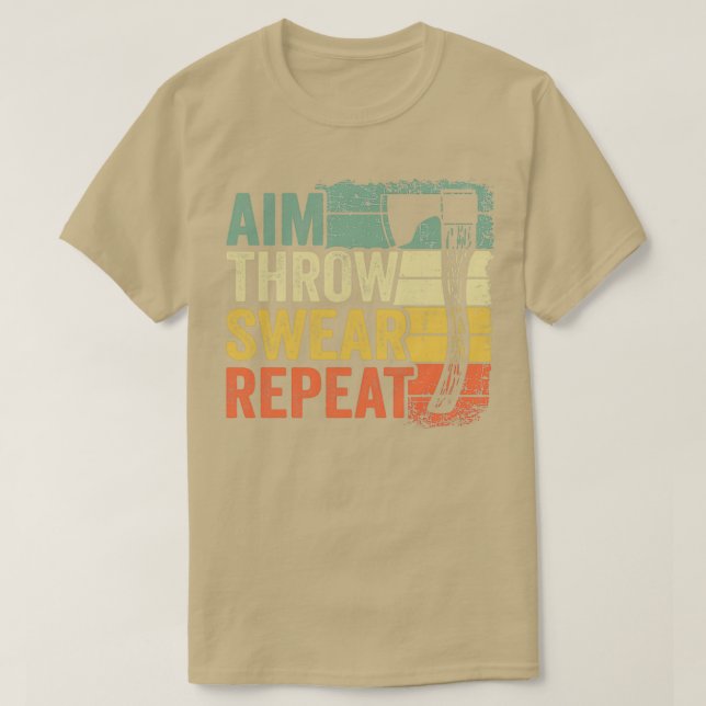 Aim Throw Swear Repeat Ax Throwing Gift Funny Cla T Shirt (Design framsida)