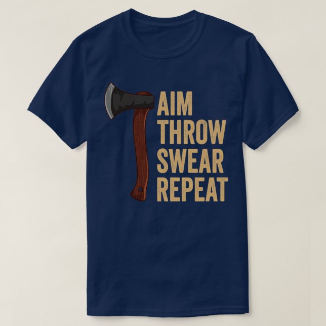Aim Throw Swear Repeat Ax Throwing Lumberjack8 T Shirt (Design framsida)