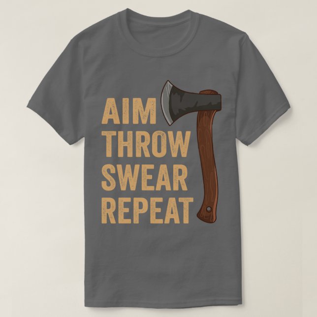 Aim Throw Swear Repeat Ax Throwing Lumberjack T Shirt (Design framsida)
