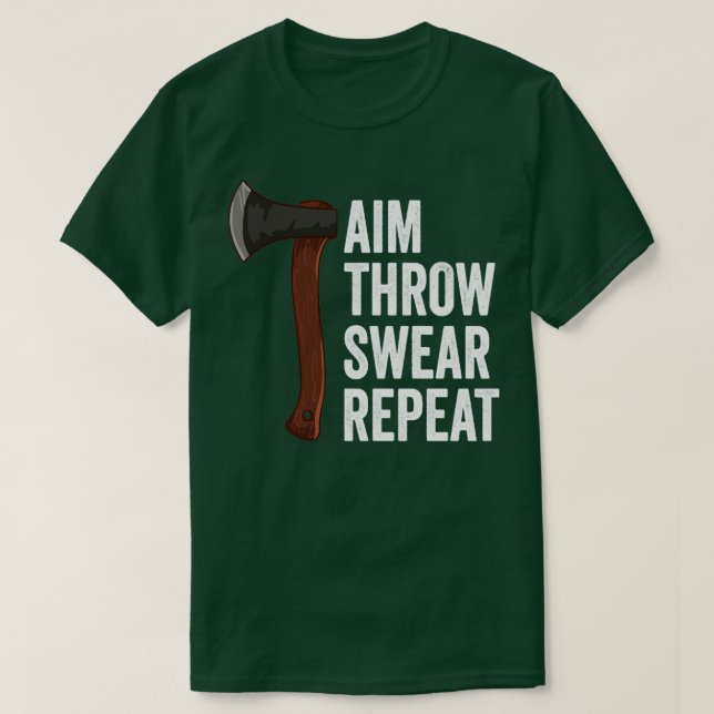 Aim Throw Swear Repeat Ax Throwing Lumberjack T Shirt (Design framsida)