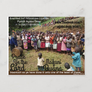 AIM-Uganda Prise Ye the Lord Postcard Vykort