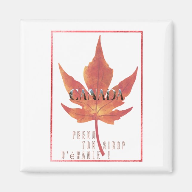 Aimant carrée/Canada Maple Leaf Magnet (Framsidan)