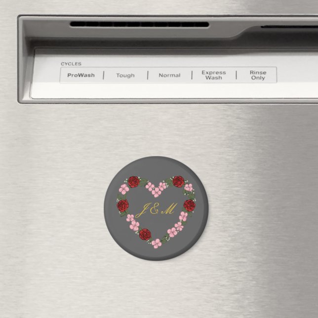 Aimant gris avec couronne de fleurs magnet (In Situ (Dishwasher))