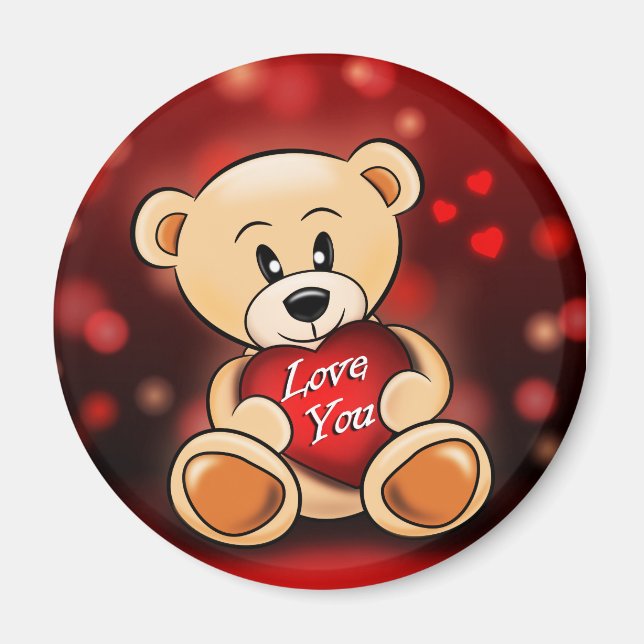 Aimant L'ourson t'aime Magnet (Framsidan)