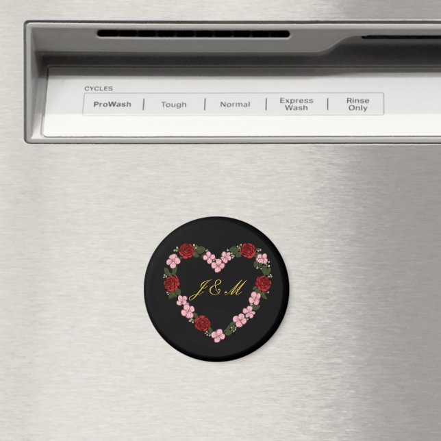 Aimant noir avec couronne de fleurs magnet (In Situ (Dishwasher))