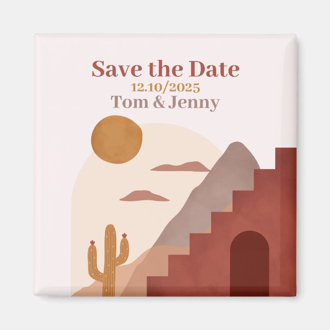 Aimant Save the Date - Terracotta av Ludilabel Magnet (Framsidan)