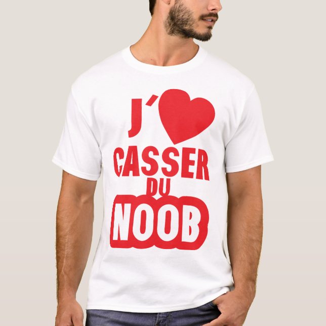 aime casser du noob manette gamer t shirt (Framsida)