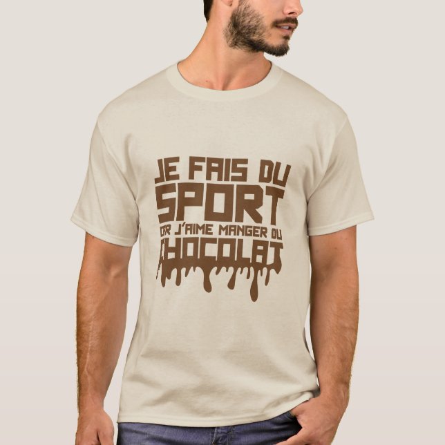 aime manger chocolat citation sport humour t shirt (Framsida)