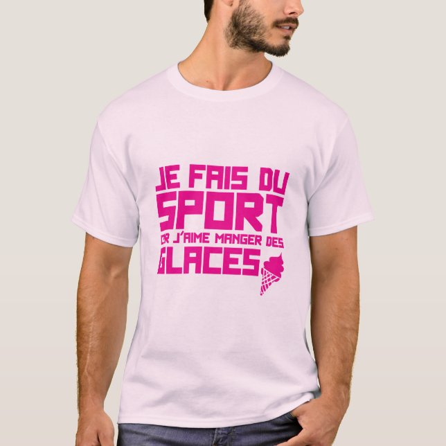aime manger glaces citation sport humour t shirt (Framsida)