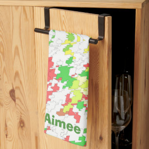 AIMEE ~ Jul ~Röd Gul Grön Vit ~ Kökshandduk
