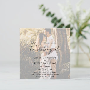 Aimee Rustic Script Modern Bröllop Inbjudningar