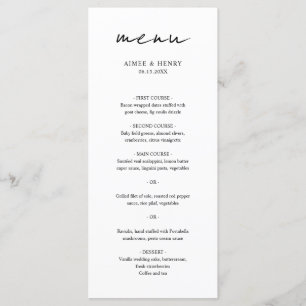 Aimee Rustic Script Modern Bröllop Meny