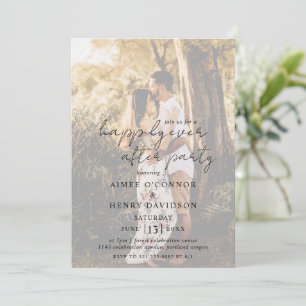 Aimee Rustic Script Modern Wedding Reception Inbjudningar