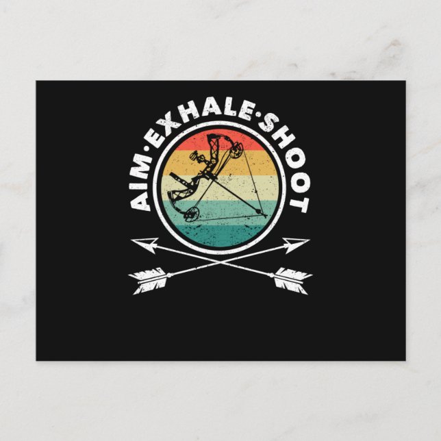 Aiming Exhale Shooting Funny Archery Vykort (Framsida)