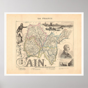 Ain Department Frankrike 1858 Alexandre Vuillemin  Poster