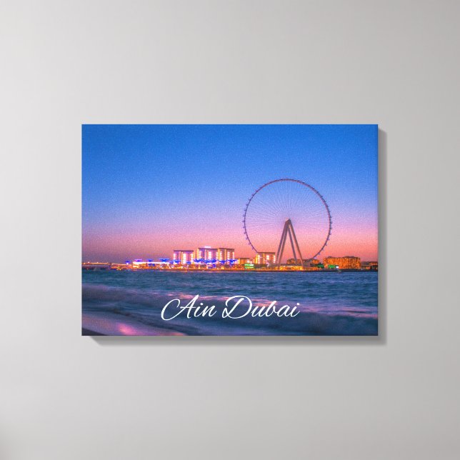 Ain Dubai Observation Wheel på natten Canvas Art (Framsida)