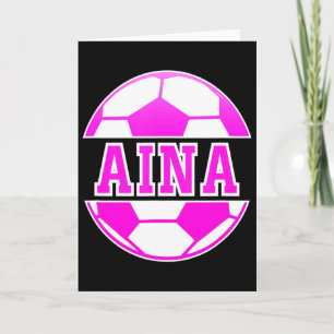 Aina Namn Flickor Fotboll Spela Fotboll Sport Fan Kort