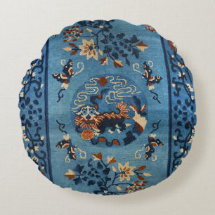Ainkant Chinese Deep Royal Blue Rund Kudde