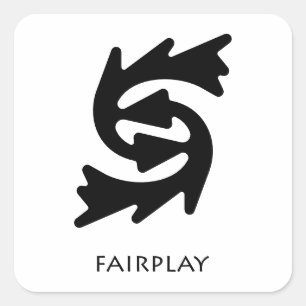 Ainkra Symbol Sticker (Bi Nka Bi) Fyrkantigt Klistermärke