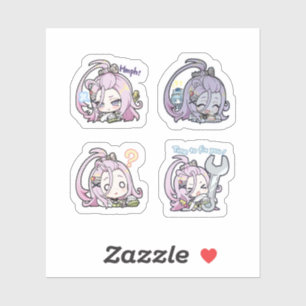 Aino Genshin Impact 4-pack Stickerark Klistermärken