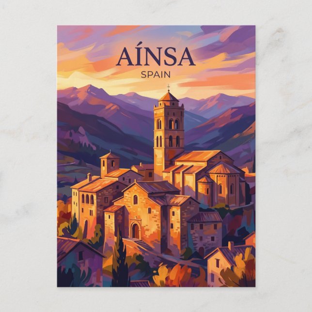 Aínsa Spanien Vykort (Framsida)