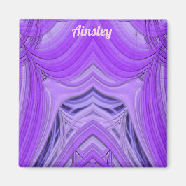AINSLEY ~ 3D Fractal Design purple blue Magnet