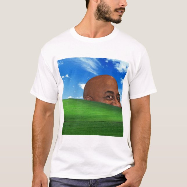 Ainsley Harriott i den Windows Xp bakgrunden T Shirt (Framsida)
