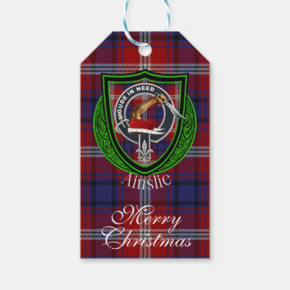 Ainslie Scottish Clan Tartan & Crest Presentetikett